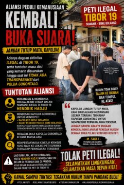 Aliansi Peduli Kemanusiaan Kembali Bersuara: Tantang Kapolda Gorontalo Tuntaskan Dugaan Peti Tibor 19